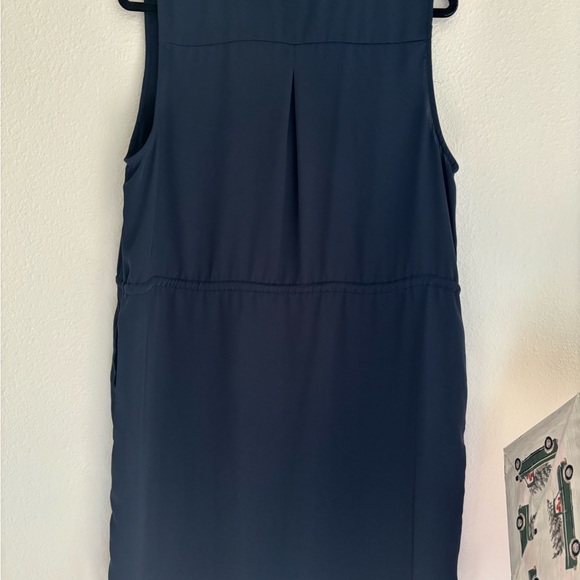 Navy Sleeveless Drawstring Dress - Picture 2 of 8